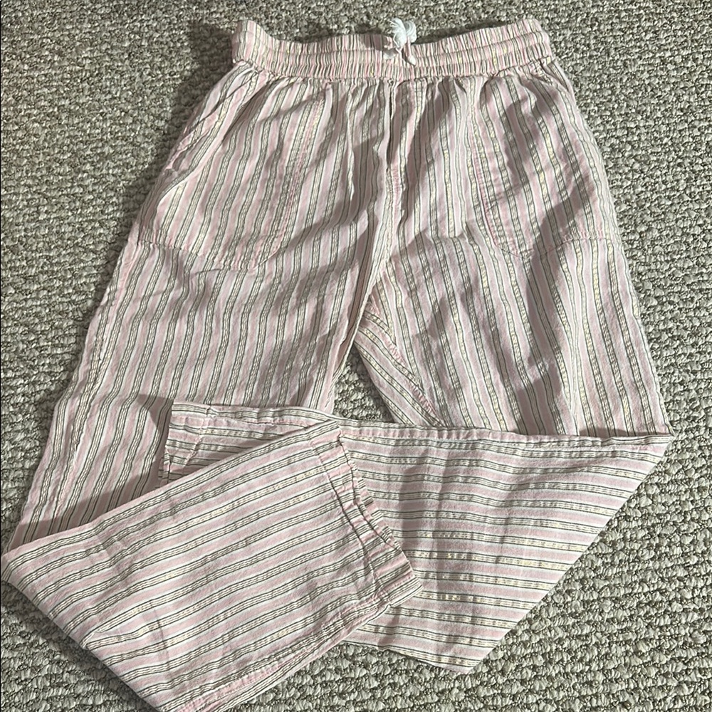 Stripe Pull On Pants in Lilac and Metallic Stripe